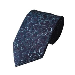VAN HEUSEN STUDIO Classic Silk Navy Blue Print Tie